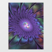 Trendy Kleurrijke Moderne Abstracte Fractale Bloem Raamsticker (Vel)