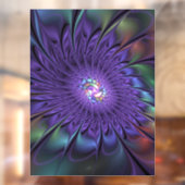 Trendy Kleurrijke Moderne Abstracte Fractale Bloem Raamsticker (Vel 2)