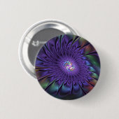 Trendy Kleurrijke Moderne Abstracte Fractale Bloem Ronde Button 5,7 Cm (Voorkant /achterkant)