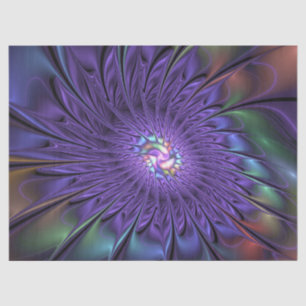 Trendy Kleurrijke Moderne Abstracte Fractale Bloem Tissuepapier