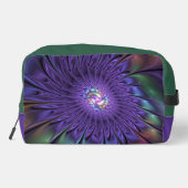 Trendy Kleurrijke Moderne Abstracte Fractale Bloem Toilettasje (Achterkant)
