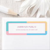 Trendy Kleurrijke Moderne Sjabloon Retouradres Etiket (Insitu)