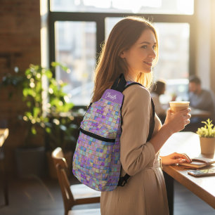 Trendy Kleurrijke Moderne Tegels Gepersonaliseerde Sling Bag