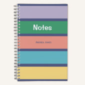 Trendy kleurrijke monogrammed volledige naam notit notitieboek (Voorkant)