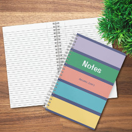Trendy kleurrijke monogrammed volledige naam notit notitieboek