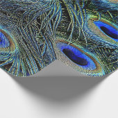 Trendy kleurrijke pauw veren cadeaupapier (Hoek)