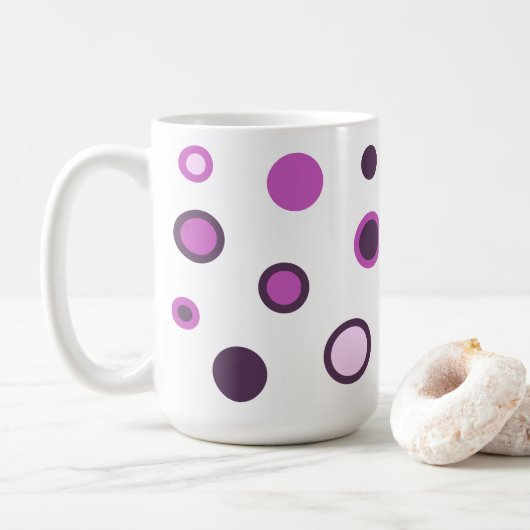 Trendy kleurrijke Polka Dot Coffee Cup Koffiemok (Met donut)