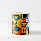Trendy kleurrijke pop kunst stijl met aangepaste i koffiemok (Voorkant links)
