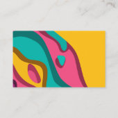 Trendy Kleurrijke QR Code foto Visitekaartje (Achterkant)