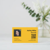 Trendy Kleurrijke QR Code foto Visitekaartje (Staand voorkant)