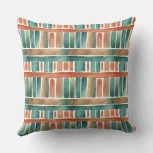 Trendy Kleurrijke Regenboog Strepen Watercolor Wor Buitenkussen