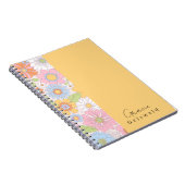 Trendy Kleurrijke Retro Bloemen Patroon Girly Notitieboek (Rechterzijde)