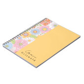 Trendy Kleurrijke Retro Bloemen Patroon Girly Notitieboek (Linkerzijde)