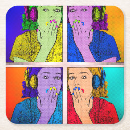 Trendy Kleurrijke Retro Photo Art Design Kartonnen Onderzetters