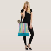 Trendy kleurrijke Summer Stripes Tas (Op model)