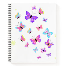 trendy kleurrijke Vlinders  Notitieboek