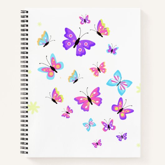 trendy kleurrijke Vlinders  Notitieboek (Voorkant)