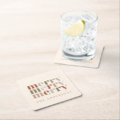 Trendy Kleurrijke Vrolijk Naam Kerstfeest Kartonnen Onderzetters (Insitu)