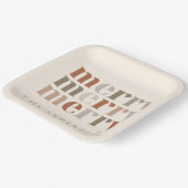 Trendy Kleurrijke Vrolijk Naam Kerstfeest Papieren Bordje (Gebogen)