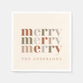 Trendy Kleurrijke Vrolijk Naam Kerstfeest Servet (Voorkant)