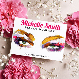 Trendy Kleurrijke Waterverf Oog Make-up Artiest Briefkaart