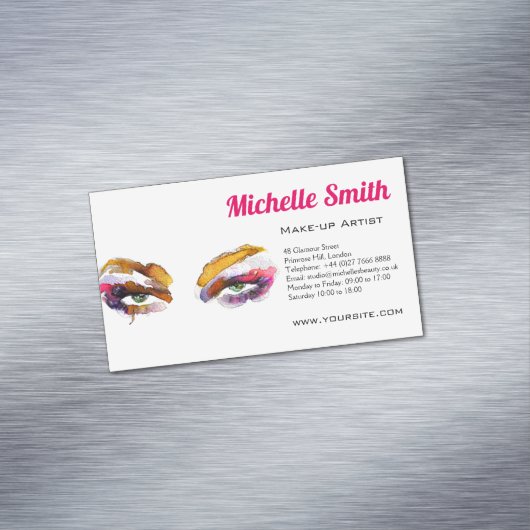 Trendy Kleurrijke Waterverf Oog Make-up Artiest Magnetisch Visitekaartje (Voorbeeld)