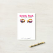 Trendy Kleurrijke Waterverf Oog Make-up Artiest Post-it® Notes (Op bureau)