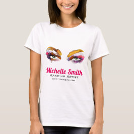 Trendy Kleurrijke Waterverf Oog Make-up Artiest T-shirt