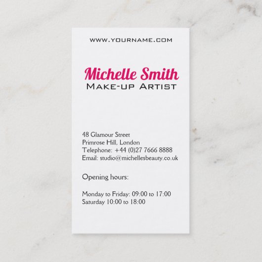 Trendy Kleurrijke Waterverf Oog Make-up Artiest Visitekaartje (Achterkant)