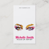 Trendy Kleurrijke Waterverf Oog Make-up Artiest Visitekaartje (Voorkant)