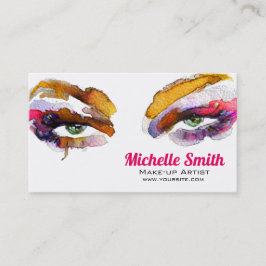 Trendy Kleurrijke Waterverf Oog Make-up Artiest Visitekaartje