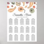 Trendy Kleurrijke Waterverf Pompoen | Herfst Sfeer Poster (Voorkant)