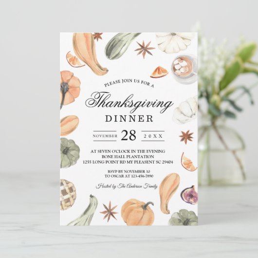 Trendy Kleurrijke Waterverf Pompoen | Herfst Stemm Kaart (Staand voorkant)