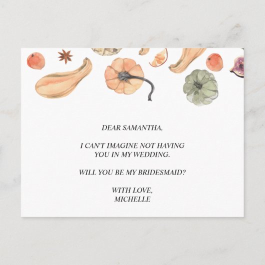 Trendy Kleurrijke Waterverf Pompoen | Herfst Stemm Uitnodiging Briefkaart (Achterkant)