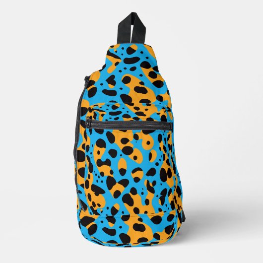 Trendy Kleurrijke Wild Leopard Patroon Naam Sling Bag (Voorkant)