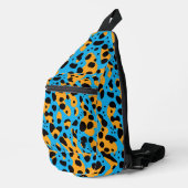 Trendy Kleurrijke Wild Leopard Patroon Naam Sling Bag (Rechterhoek)