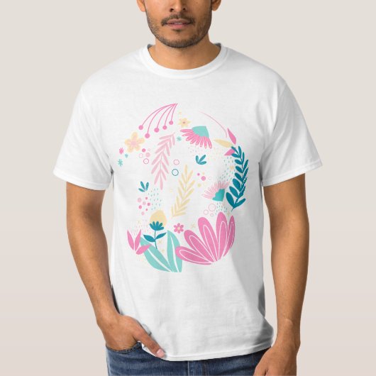 Trendy kleurrijke Wildflower Gift T-shirt (Voorkant)