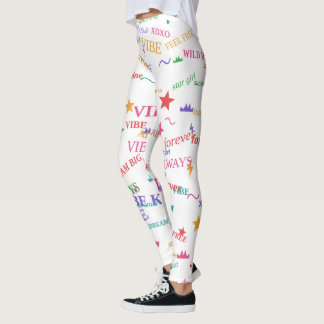 Trendy Kleurrijke Y2K-Typografie & Inspirerende Sp Leggings