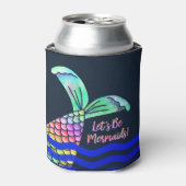 Trendy Kleurrijke Zeemeermin Staart en Golven Blikjeskoeler (Blikje Voorkant)