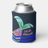 Trendy Kleurrijke Zeemeermin Staart en Golven Blikjeskoeler (Blikje Achterkant)