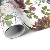 Trendy Kleurstellingen Bloemmotief Cadeaupapier (Rol Hoek)