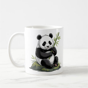 Trendy Knuffel Panda Beer Met Groene Bamboe Koffiemok