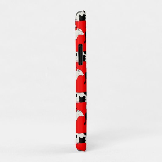 Trendy Koe Editable Monogram Red Iphone case (Achterkant/rechts)
