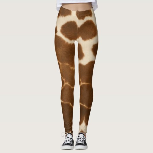 Trendy Koe Faux Leather Elegant Collectie Leggings (Voorkant)
