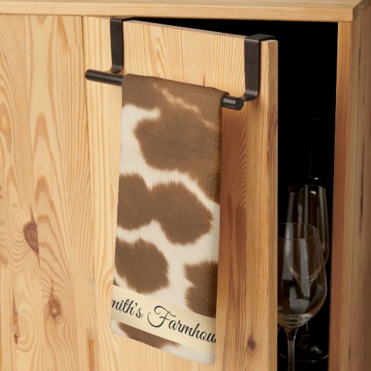 Trendy Koe Faux Leather Elegant Collectie Theedoek (Derde Gevouwen)