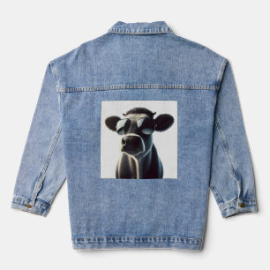 Trendy Koe in zonnebrillen Denim Jacket