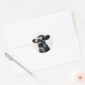 Trendy Koe in zonnebrillen Ronde Sticker (Envelop)