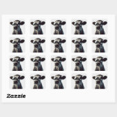 Trendy Koe in zonnebrillen Vierkante Sticker (Vel)