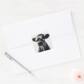 Trendy Koe in zonnebrillen Vierkante Sticker (Envelop)