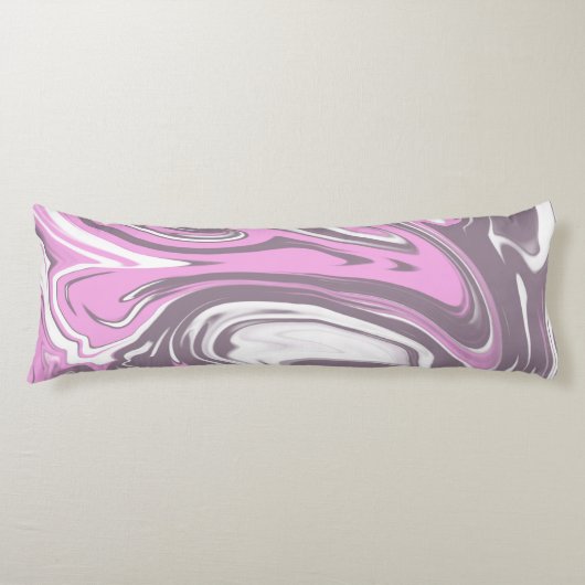 Trendy Koel Funky Roze Grijs Wit Gemarmerd Lichaamskussen (Voorkant)